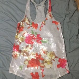 Express sequined Razorback top